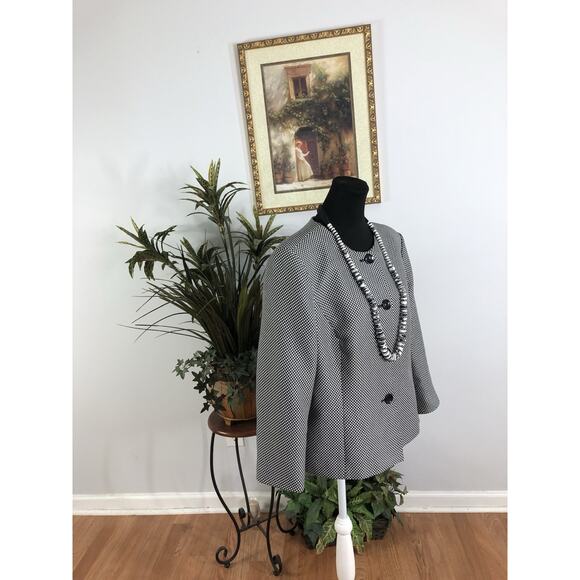 Kasper Women Jacket 18 Open 4 Button Front Office Siren Clueless Preppy Mob wife - Picture 2 of 8